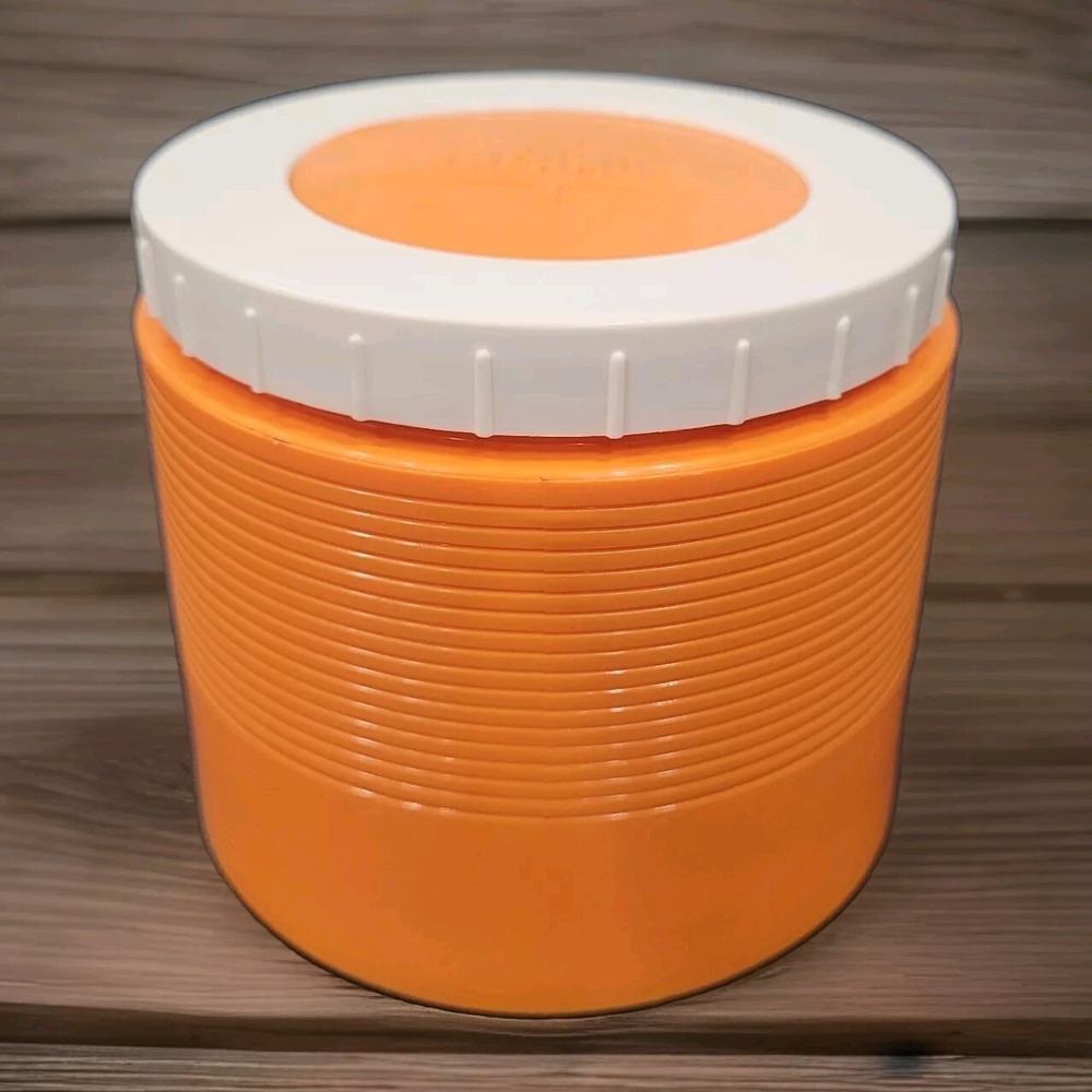VTG Thermos Insulated Jar Model 1155 Orange and White